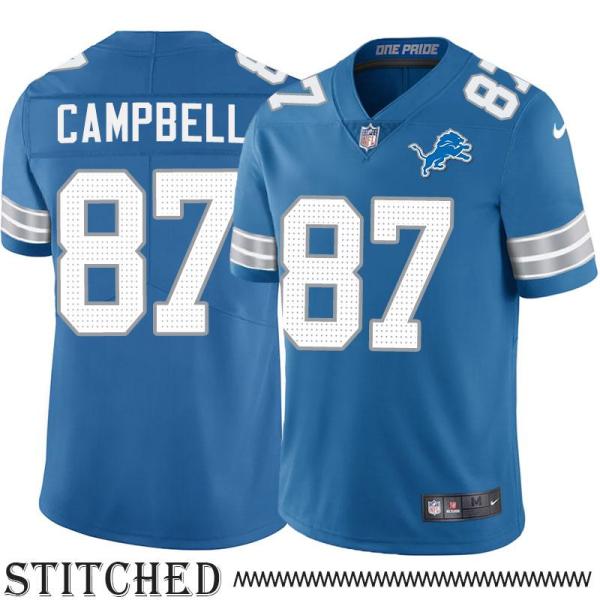 Detroit Lions #87 Jeff Campbell Blue Home Jersey
