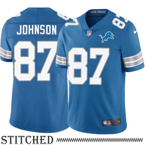 Detroit Lions #87 Gilvanni Johnson Blue Home Jersey