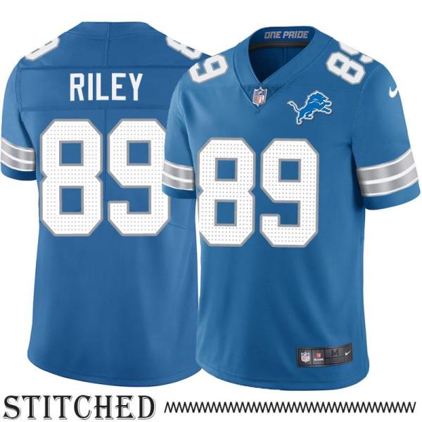 Detroit Lions #89 Eugene Riley Blue Home Jersey
