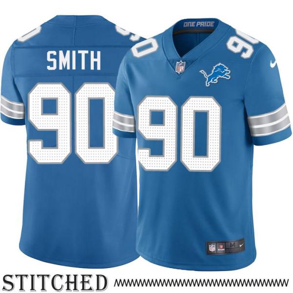 Detroit Lions #90 Chris Smith Blue Home Jersey