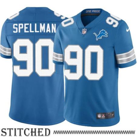 Detroit Lions #90 Alonzo Spellman Blue Home Jersey