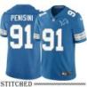 Detroit Lions #91 John Penisini Blue Home Jersey