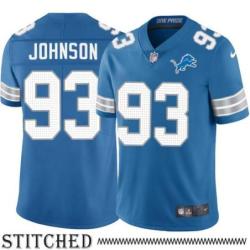 Detroit Lions #93 George Johnson Blue Home Jersey