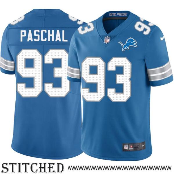 Detroit Lions #93 Josh Paschal Blue Home Jersey
