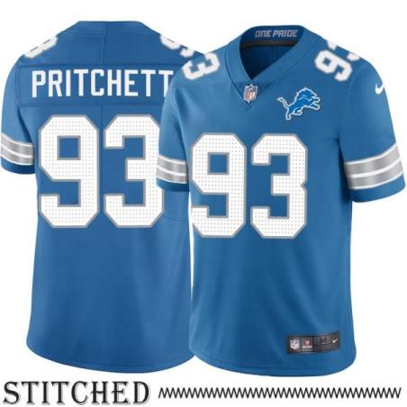 Detroit Lions #93 Kelvin Pritchett Blue Home Jersey