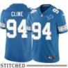Detroit Lions #94 Jackie Cline Blue Home Jersey