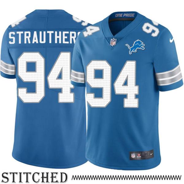 Detroit Lions #94 Thomas Strauthers Blue Home Jersey