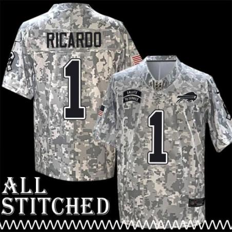 Benny Ricardo Jersey Buffalo Bills #1 2024 Salute to Service Camo