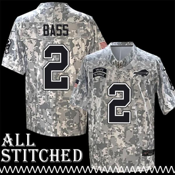 Tyler Bass Jersey Buffalo Bills #2 2024 Salute to Service Camo