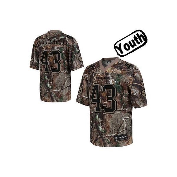Troy Polamalu Youth Football Jersey -#43 Pittsburgh Youth Jersey(Camo)