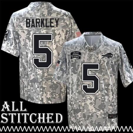 Matt Barkley Jersey Buffalo Bills #5 2024 Salute to Service Camo