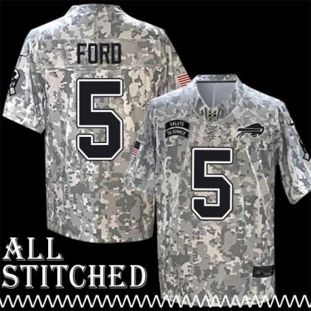 Cole Ford Jersey Buffalo Bills #5 2024 Salute to Service Camo