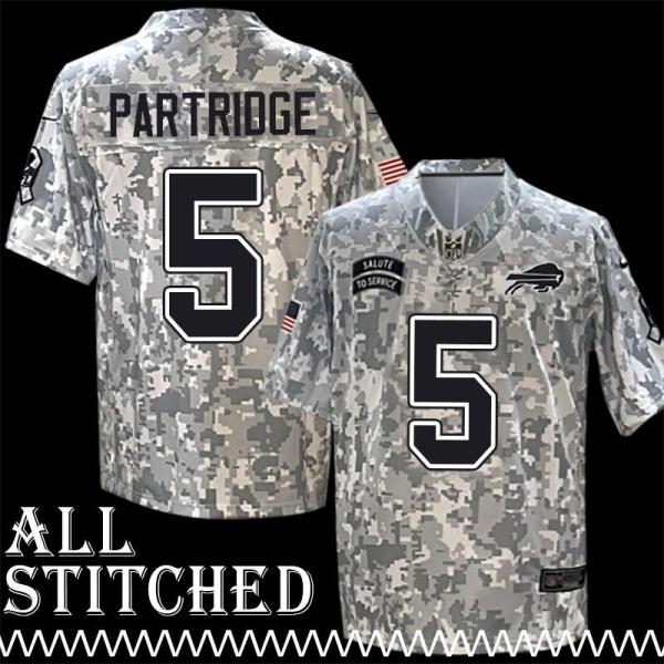 Rick Partridge Jersey Buffalo Bills #5 2024 Salute to Service Camo