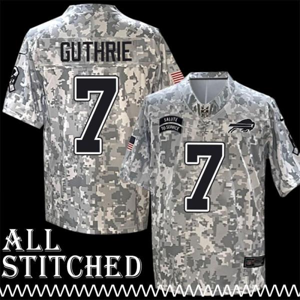 Grant Guthrie Jersey Buffalo Bills #7 2024 Salute to Service Camo