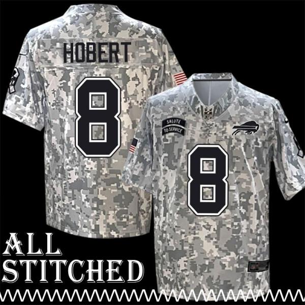 Billy Joe Hobert Jersey Buffalo Bills #8 2024 Salute to Service Camo