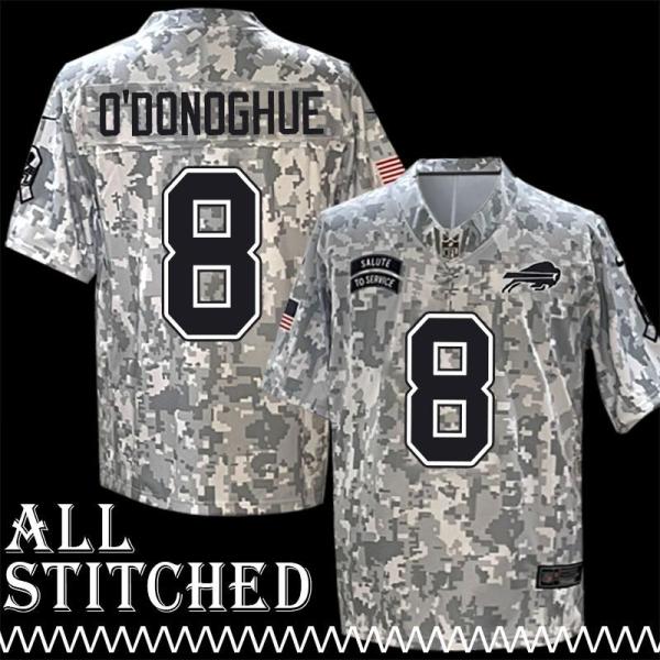 Neil O'Donoghue Jersey Buffalo Bills #8 2024 Salute to Service Camo