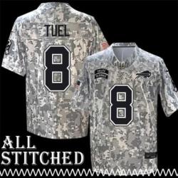 Jeff Tuel Jersey Buffalo Bills #8 2024 Salute to Service Camo
