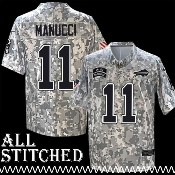 Dan Manucci Jersey Buffalo Bills #11 2024 Salute to Service Camo
