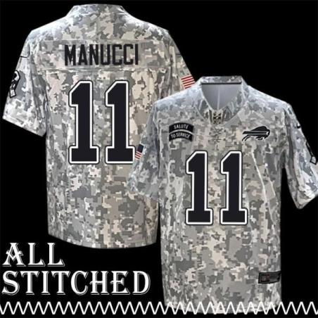 Dan Manucci Jersey Buffalo Bills #11 2024 Salute to Service Camo