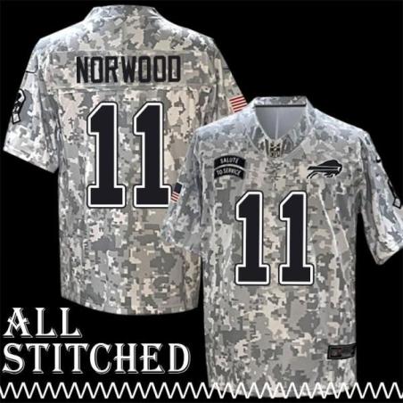 Scott Norwood Jersey Buffalo Bills #11 2024 Salute to Service Camo