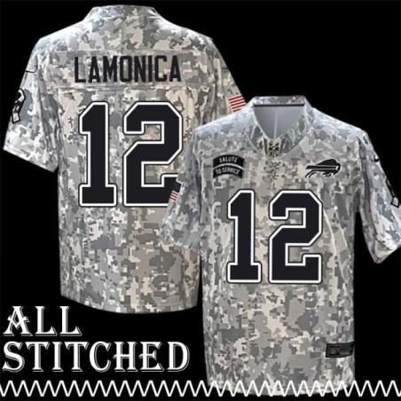 Daryle Lamonica Jersey Buffalo Bills #12 2024 Salute to Service Camo