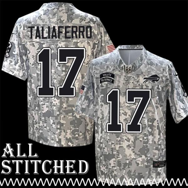 Mike Taliaferro Jersey Buffalo Bills #17 2024 Salute to Service Camo