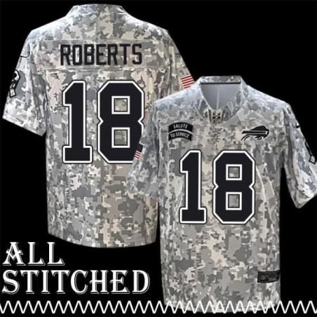 Andre Roberts Jersey Buffalo Bills #18 2024 Salute to Service Camo