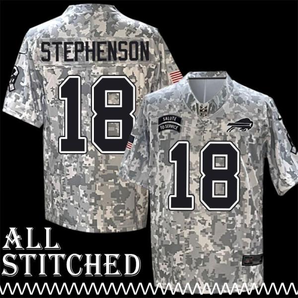 Kay Stephenson Jersey Buffalo Bills #18 2024 Salute to Service Camo
