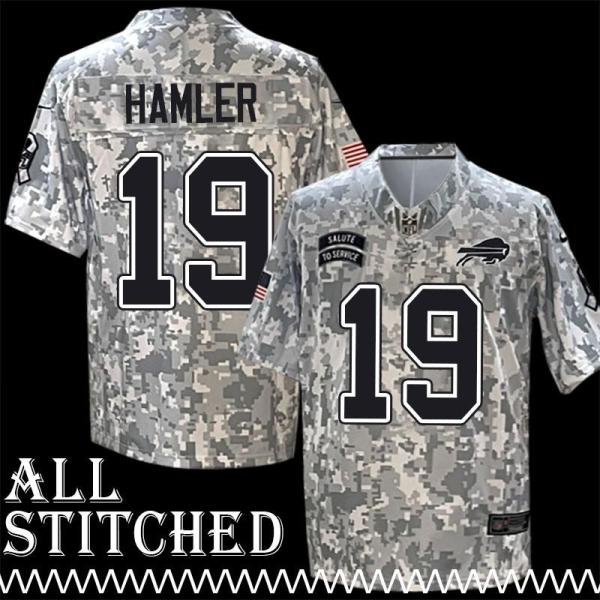 KJ Hamler Jersey Buffalo Bills #19 2024 Salute to Service Camo