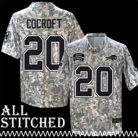 Sherman Cocroft Jersey Buffalo Bills #20 2024 Salute to Service Camo