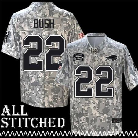 Reggie Bush Jersey Buffalo Bills #22 2024 Salute to Service Camo