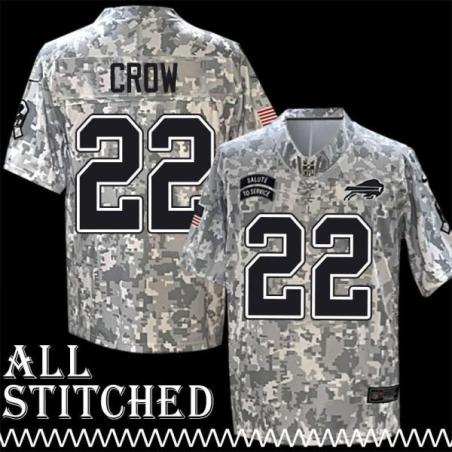 Wayne Crow Jersey Buffalo Bills #22 2024 Salute to Service Camo