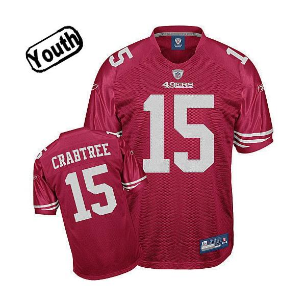 Michael Crabtree Youth Football Jersey -#15 SF Youth Jersey(Red)