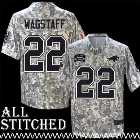 Jim Wagstaff Jersey Buffalo Bills #22 2024 Salute to Service Camo