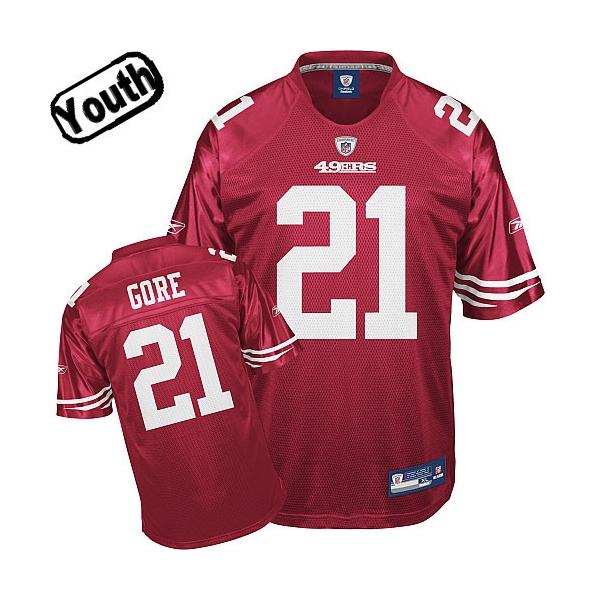Frank Gore Youth Football Jersey -#21 SF Youth Jersey(Red)