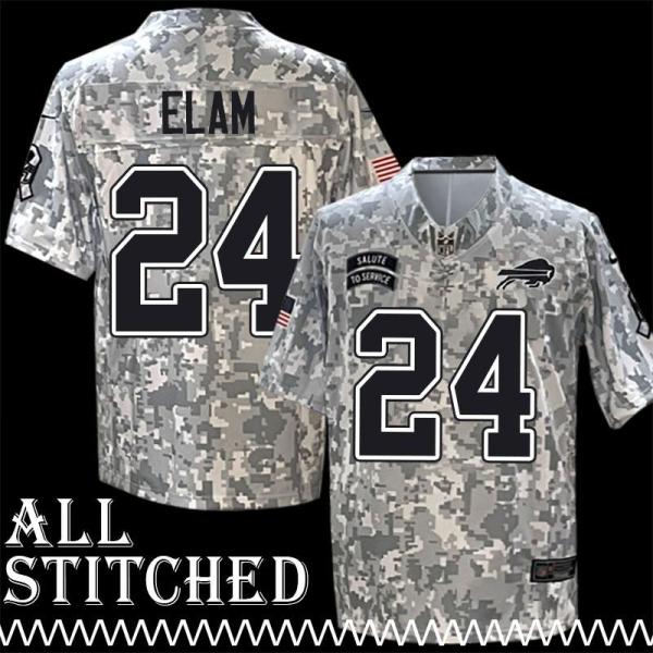 Kaiir Elam Jersey Buffalo Bills #24 2024 Salute to Service Camo