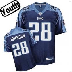 Chris Johnson Youth Football Jersey -#28 Tennessee Youth Jersey(Navy)