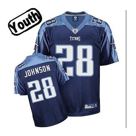 Chris Johnson Youth Football Jersey -#28 Tennessee Youth Jersey(Navy)