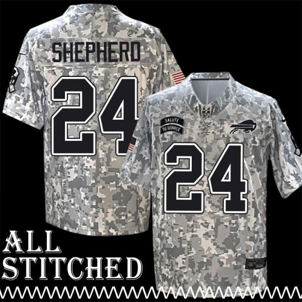 Johnny Shepherd Jersey Buffalo Bills #24 2024 Salute to Service Camo