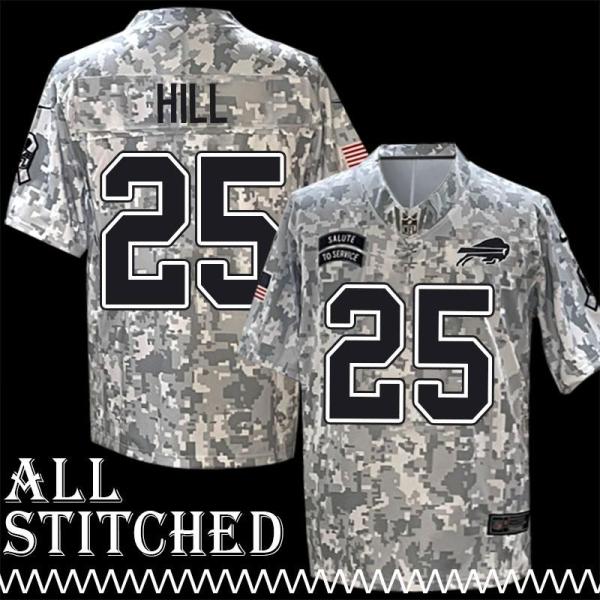 Rod Hill Jersey Buffalo Bills #25 2024 Salute to Service Camo