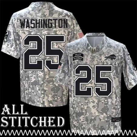 Mickey Washington Jersey Buffalo Bills #25 2024 Salute to Service Camo