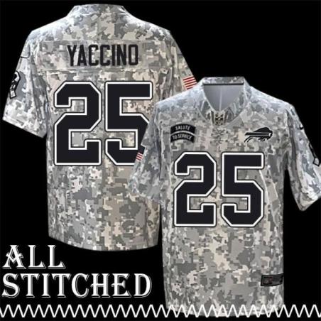 John Yaccino Jersey Buffalo Bills #25 2024 Salute to Service Camo