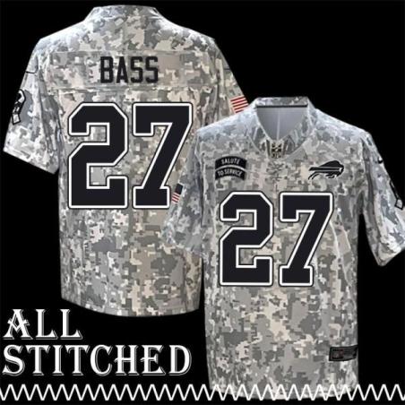 Glenn Bass Jersey Buffalo Bills #27 2024 Salute to Service Camo