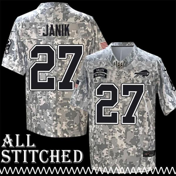 Tom Janik Jersey Buffalo Bills #27 2024 Salute to Service Camo