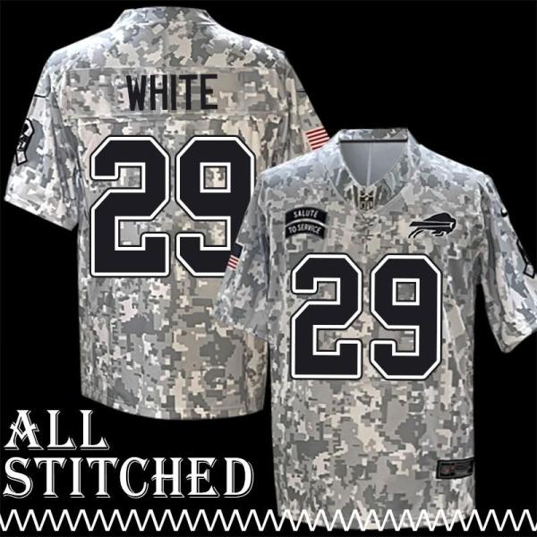 Johnny White Jersey Buffalo Bills #29 2024 Salute to Service Camo