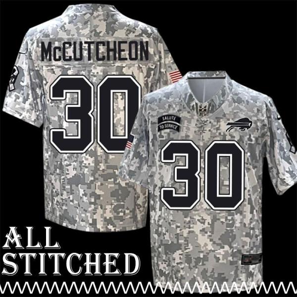 Lawrence McCutcheon Jersey Buffalo Bills #30 2024 Salute to Service Camo