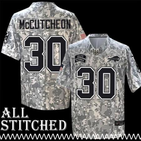 Lawrence McCutcheon Jersey Buffalo Bills #30 2024 Salute to Service Camo