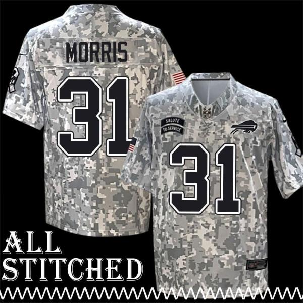 Sammy Morris Jersey Buffalo Bills #31 2024 Salute to Service Camo