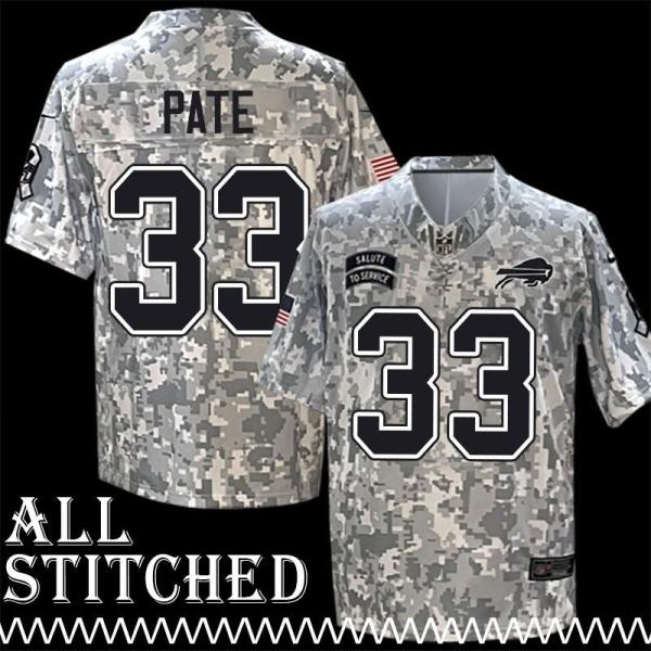 Lloyd Pate Jersey Buffalo Bills #33 2024 Salute to Service Camo