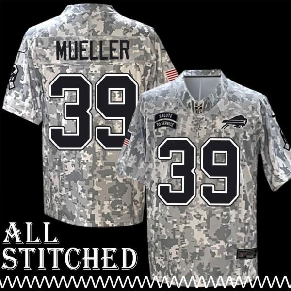 Jamie Mueller Jersey Buffalo Bills #39 2024 Salute to Service Camo